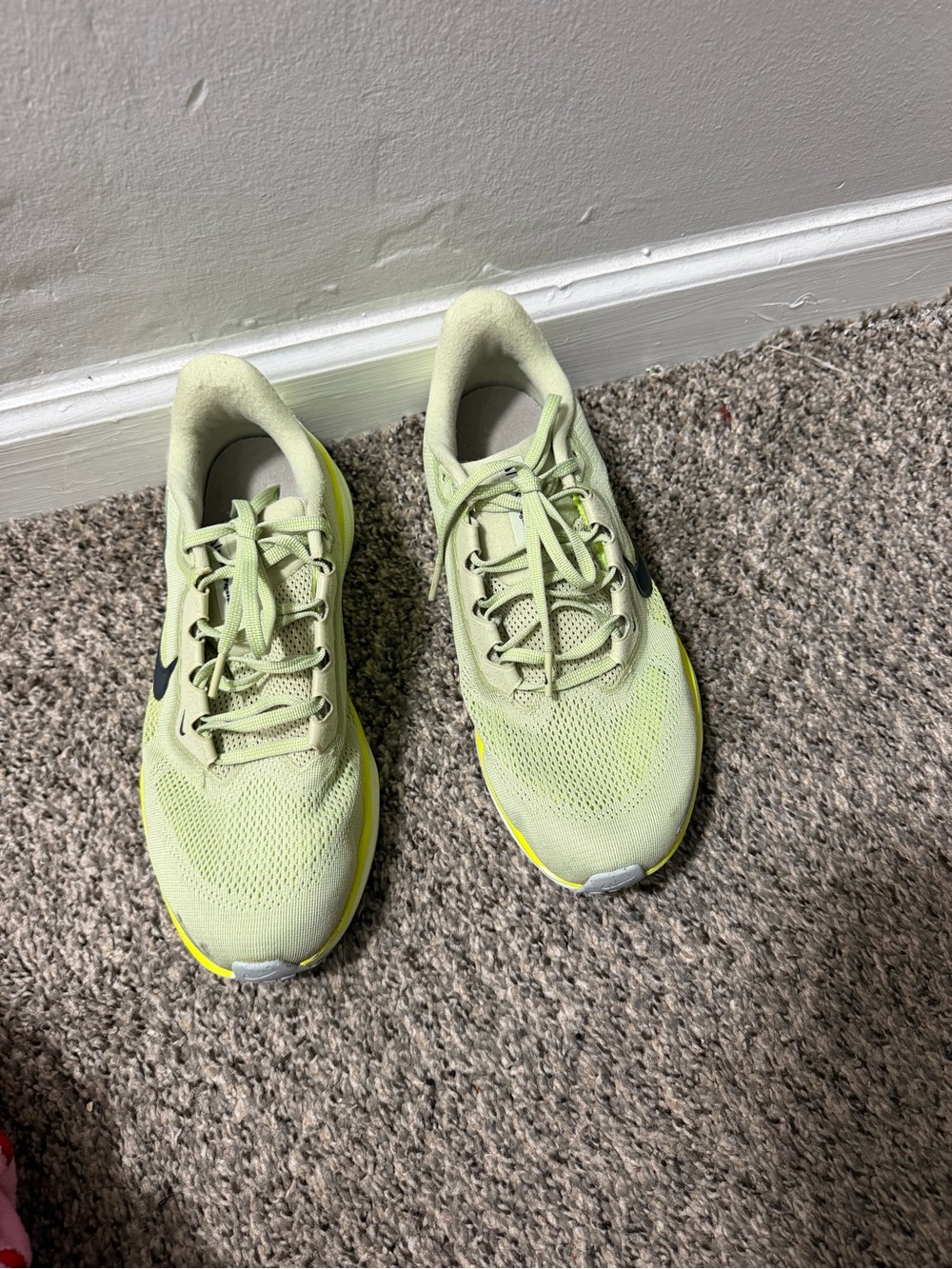 Nike Light Green Women's Running Sneakers with Neon Accents